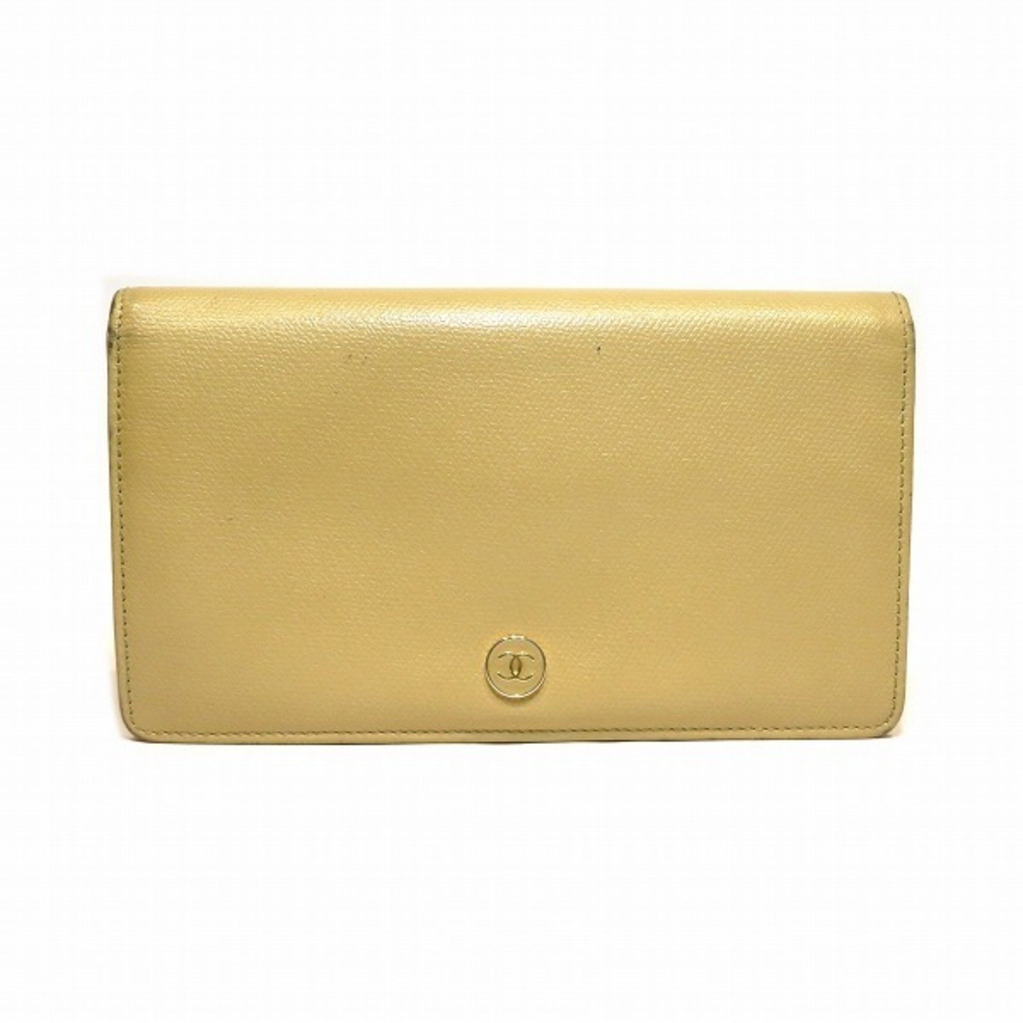 Chanel Old Here Mark Long Wallet Ladies